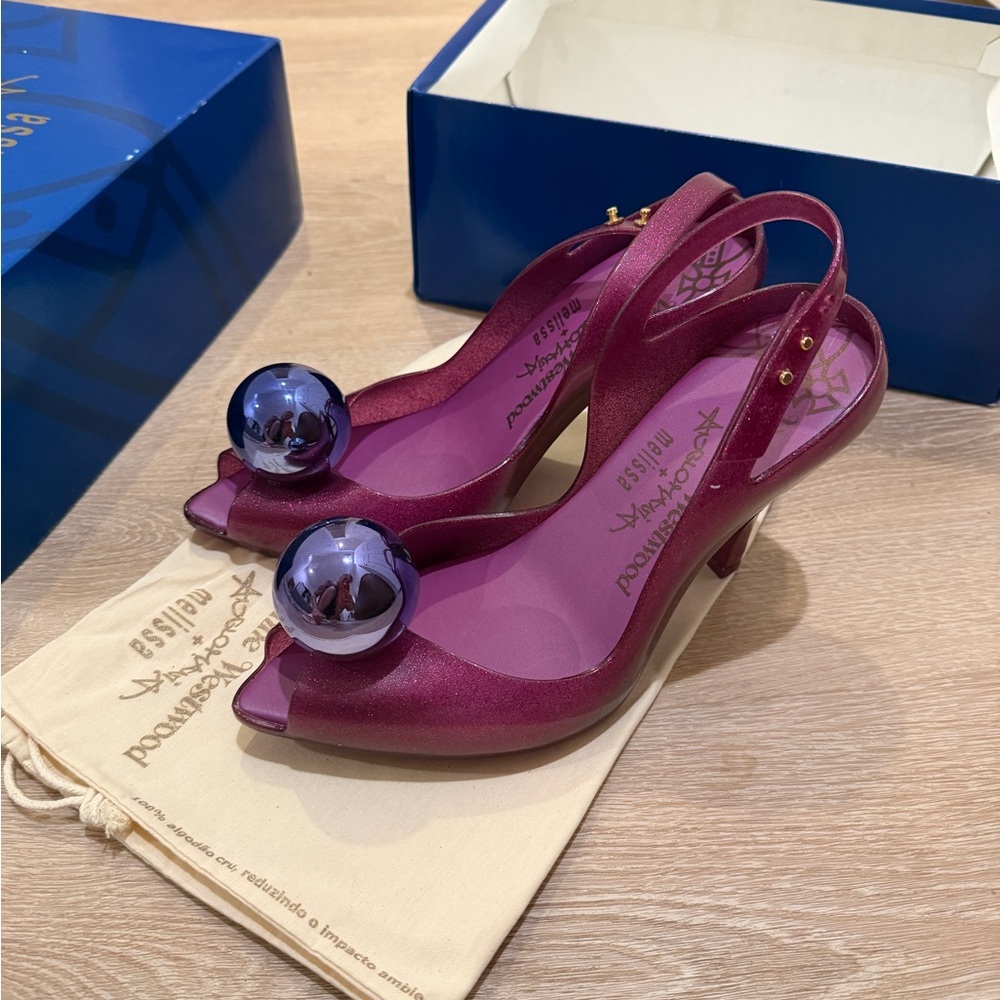 Vivienne Westwood Magenta Slingback Heels anglomania Melissa rubber heels